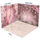 Aperturee - Aperturee Blurry Pink Landscape Tree Spring Room Set Backdrop